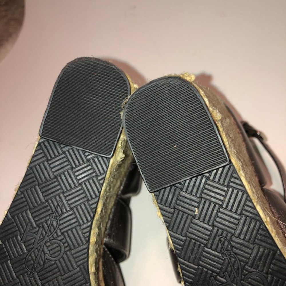Sz 8 Cole Haan Air Marisa Silver Gunsmoke Wedge Sandals NWOT - Picture 15 of 16
